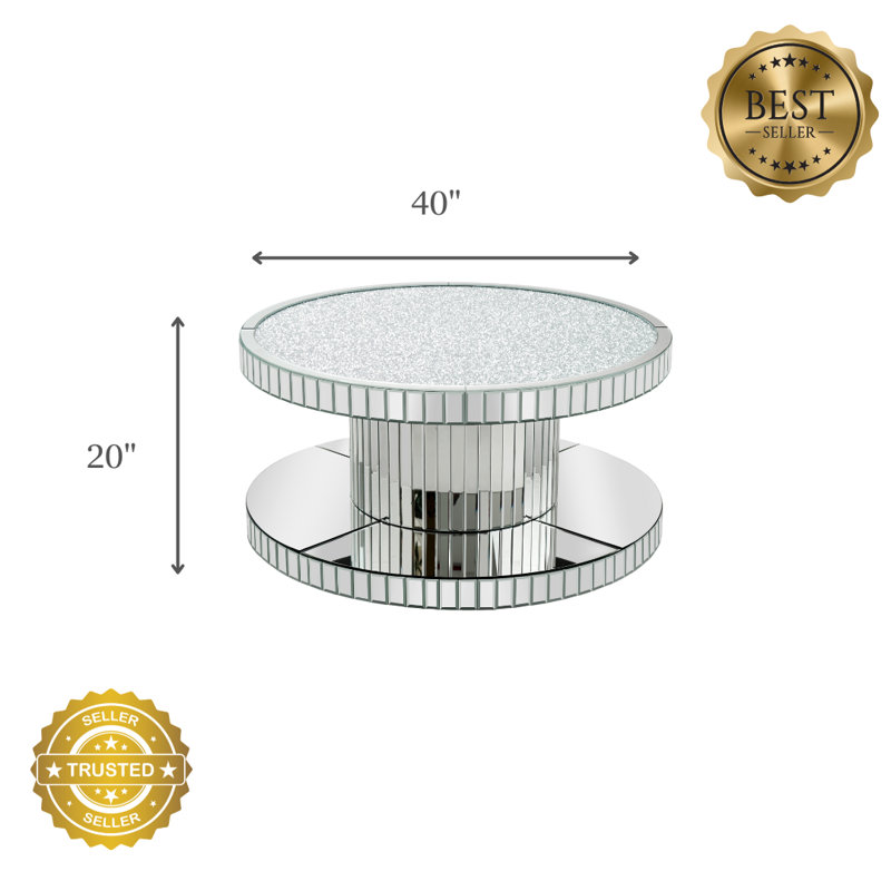 Table basse ronde en verre Rayford