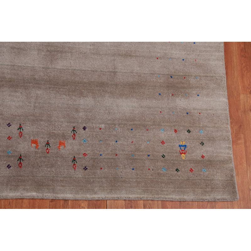 Tapis brun clair tribal Gabbeh 8