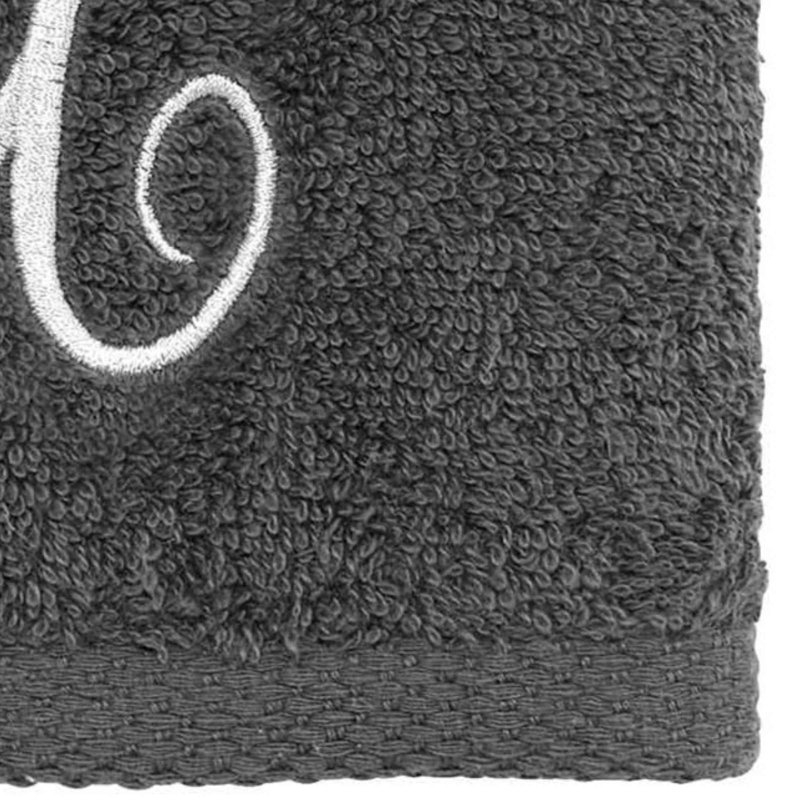 Winston Porter Granite/Silver Script Monogram Fingertip Towel Letter X