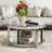 Elisete Glass Coffee Table Mirrored Top with Storage