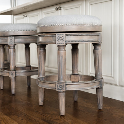 Maven Lane Pullman Backless Swivel Kitchen Stool with Upholstery Seat