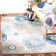 Tapis beige / bleu Kellems
