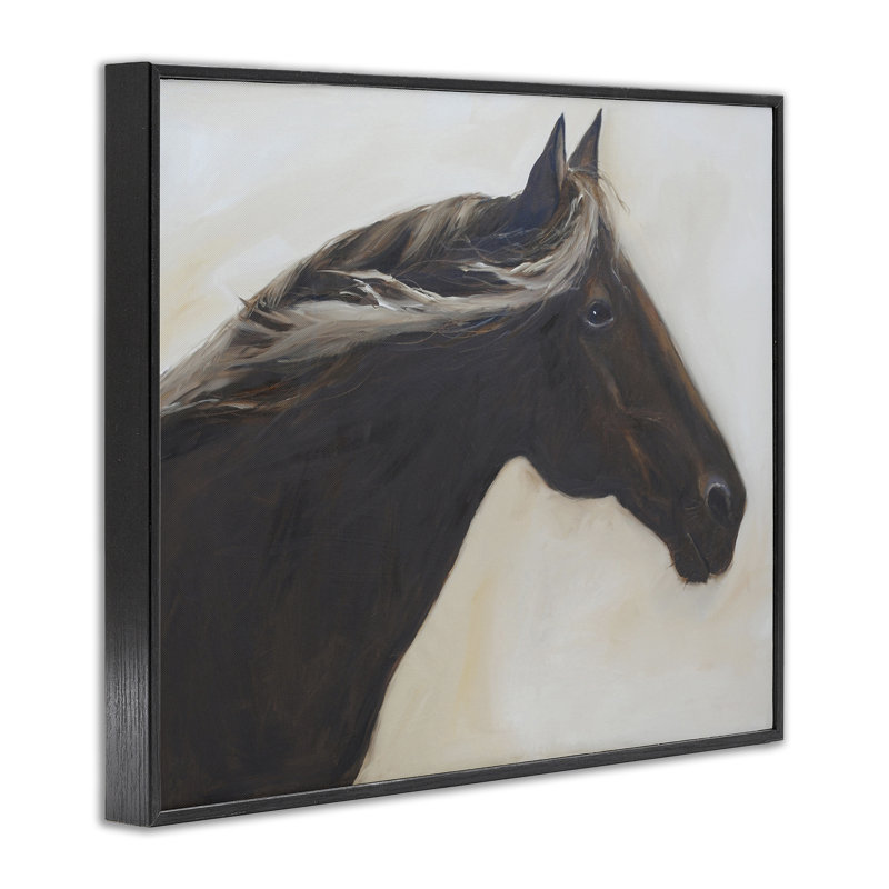 La jument dans un profil, estampe numérique, conception par Jadei, H 11 po x l 14 po, Giclée noire de minuit encadrée