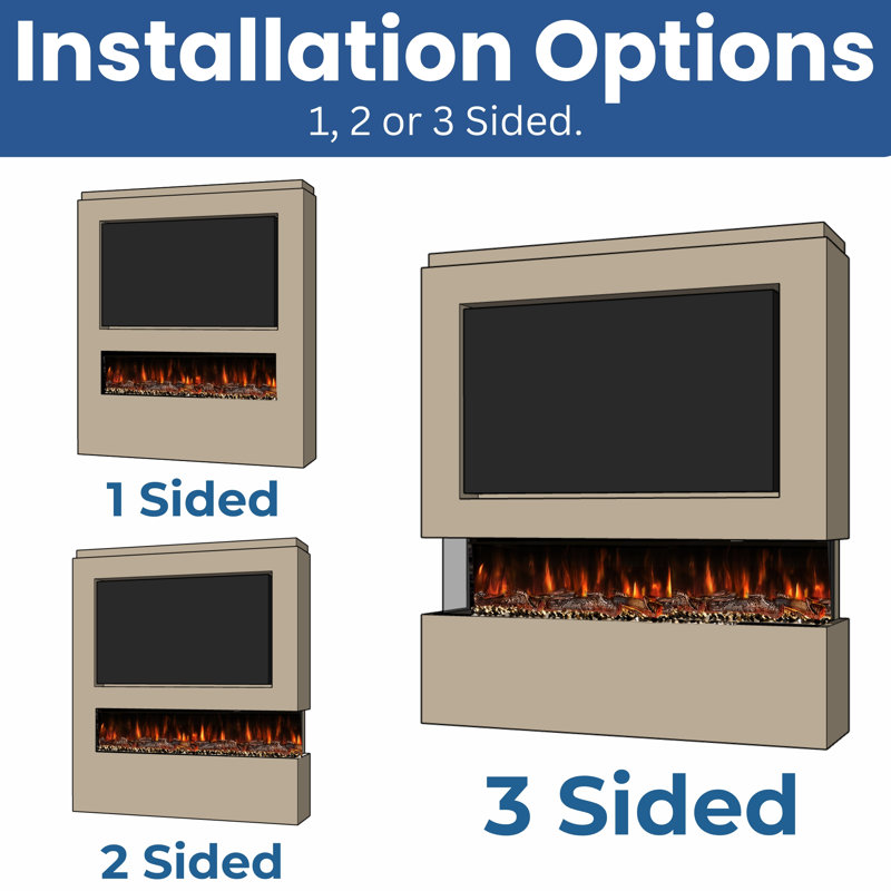 Evolution Fires Advance Series 1300mm Electric Fireplace | Built-In Wall Fire with LED Flames | App & Alexa Control | 1kW/2kW Heat Output | TV Media Wall Ready