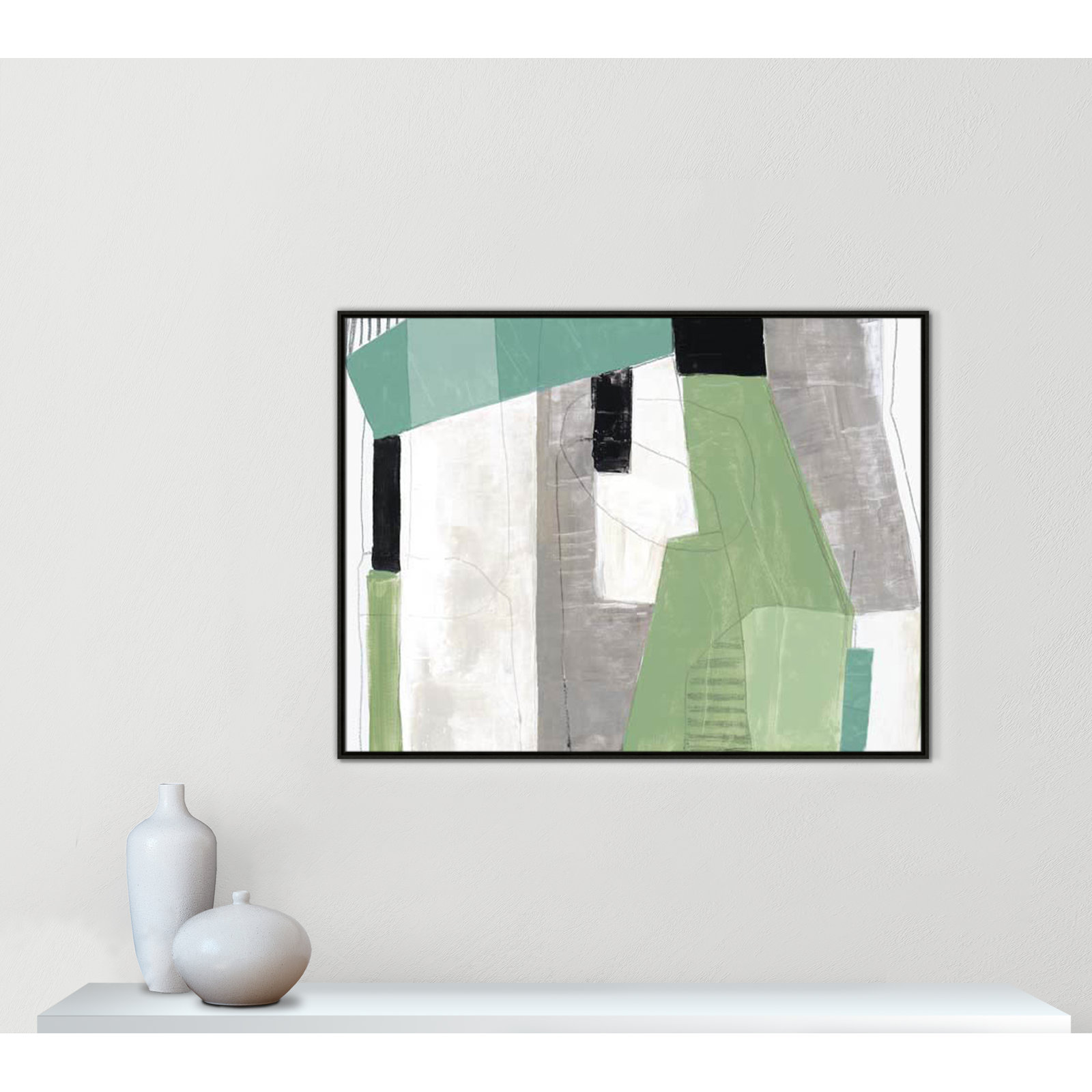 Evergreen Essence Print, No Mat, Espresso Floater Frame - Fine Art Canvas Print, 37.5" H x 49.5" W x 2" D