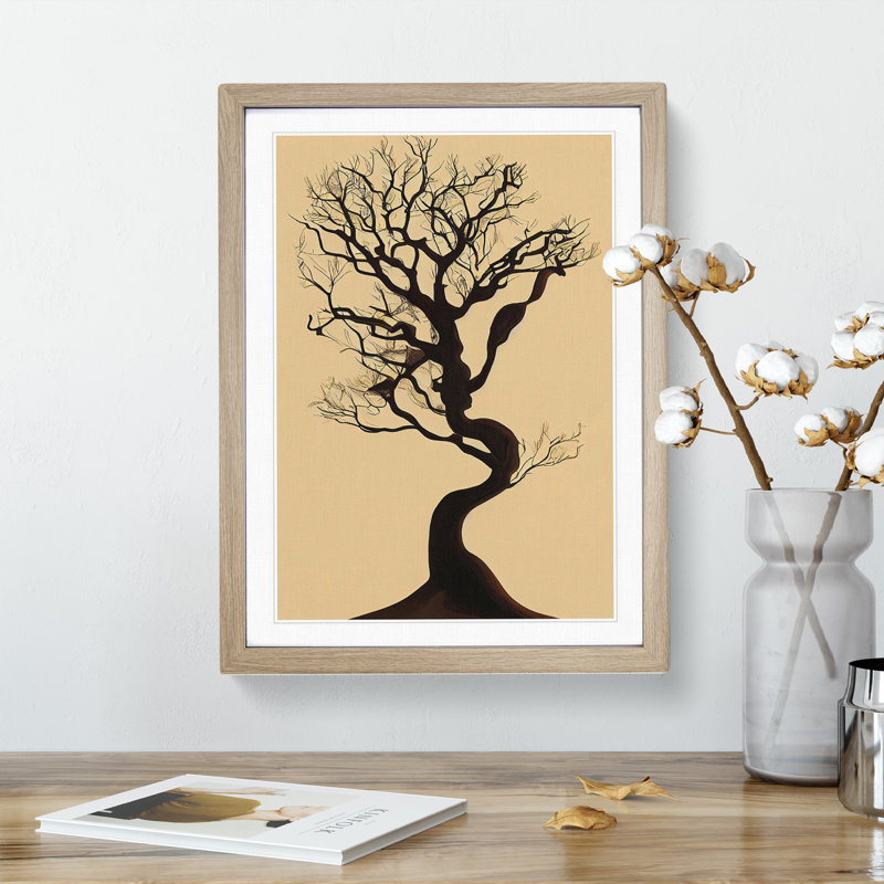 XV1022-4608X The Solo Tree No.2 - Single Picture Frame Print, 46cm H x 34cm W x 2cm D, Oak