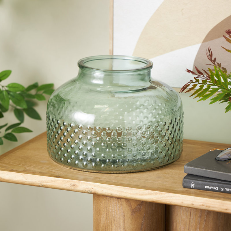 Cole And Grey Glass Wide Spotted Decorative Vase