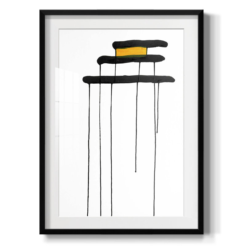 Golden Waterfall II - impression encadrée, H 28,5 po x l 20,5 po, Noir