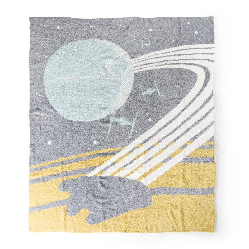 Star Wars Millennium Falcon Fluffy Throw Blanket - 127 x 152 cm Fuzzy Knit, Cosy Bedding