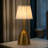 14''  Retro Antique Brass Cordless Rechargeable Led Table Lamp Usb Touch Dimming Gift Nightstand Light  With Fabric Shade For Bedrooms Dorms Living Room -120704564