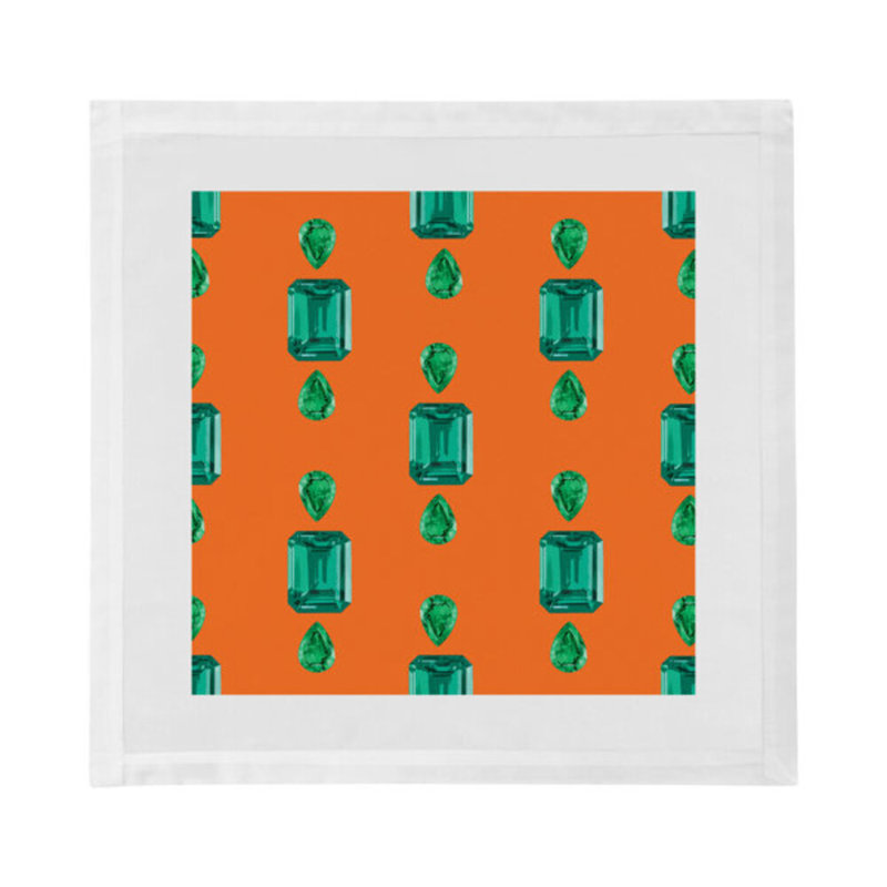 Gem Cotton Blend Square Napkins, Orange
