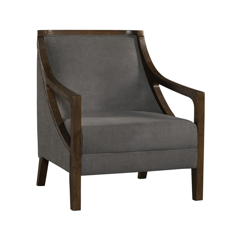 Fauteuil en polyester 28 po, Lin gris charbon, Brun