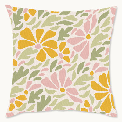 Coussin décoratif en polyester floral