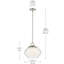  Luminaire suspendu 1 lumière avec verre extérieur transparent et verre intérieur opale-111187550-111187552