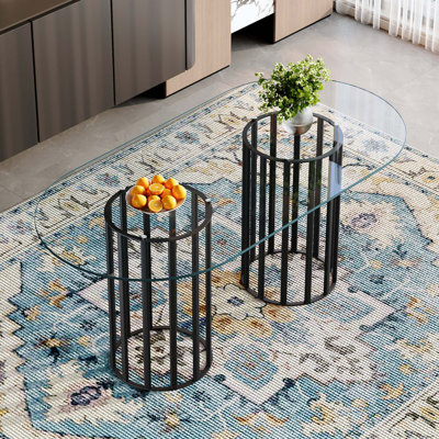 Modern Light Luxury Oval Tempered Glass Dining Table For Spacious Gatherings