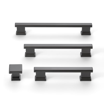 New Collection 3.75" (96mm) Center to Center Antique Silver Vintage Classic Square Base Square Bar Pulls