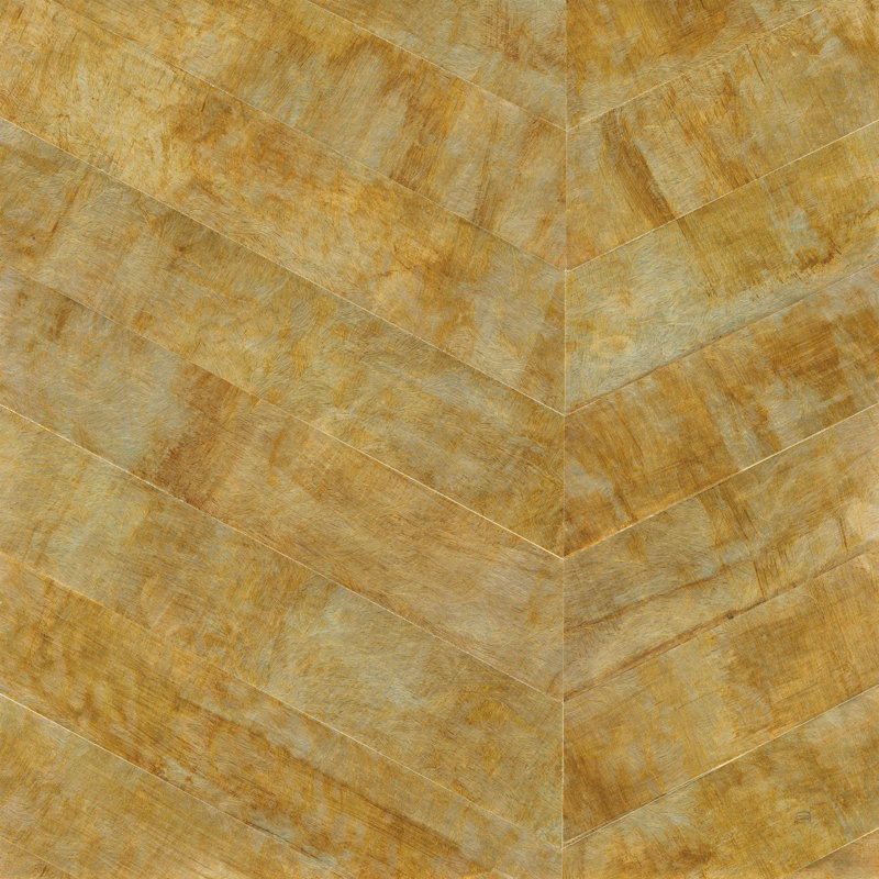 Chevron doré I, H 12 po x l 12 po, Toile avec cadre noyer, Pas de tapis
