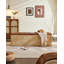 Banc de rangement bohémien en faux bois massif