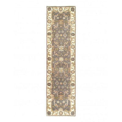 Wool Oriental Area Rug in Gray
