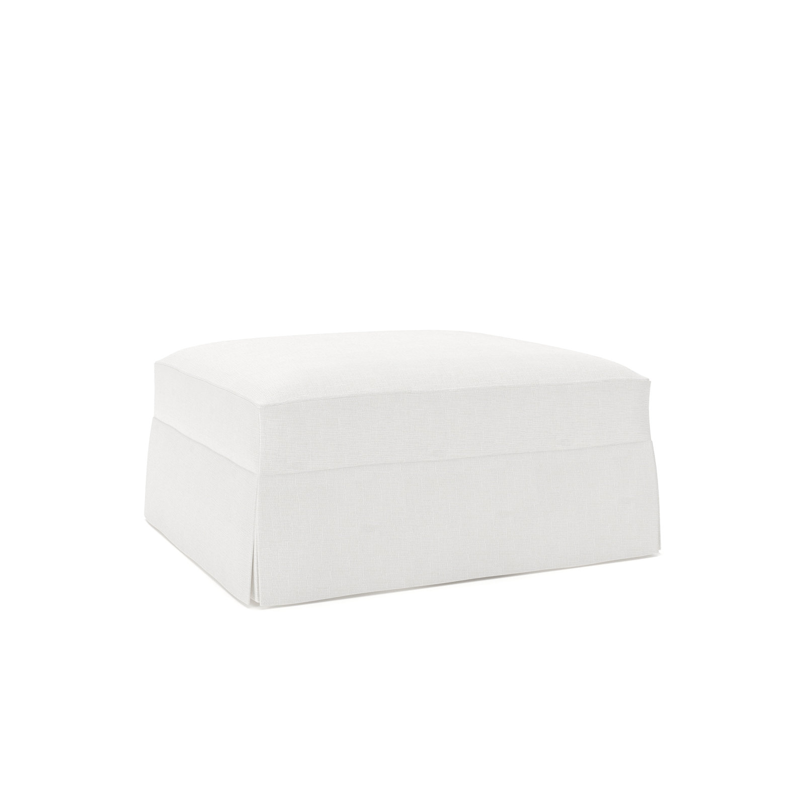 Lucia Upholstered Ottoman, Drusky Moonglow Sustain® Basketweave