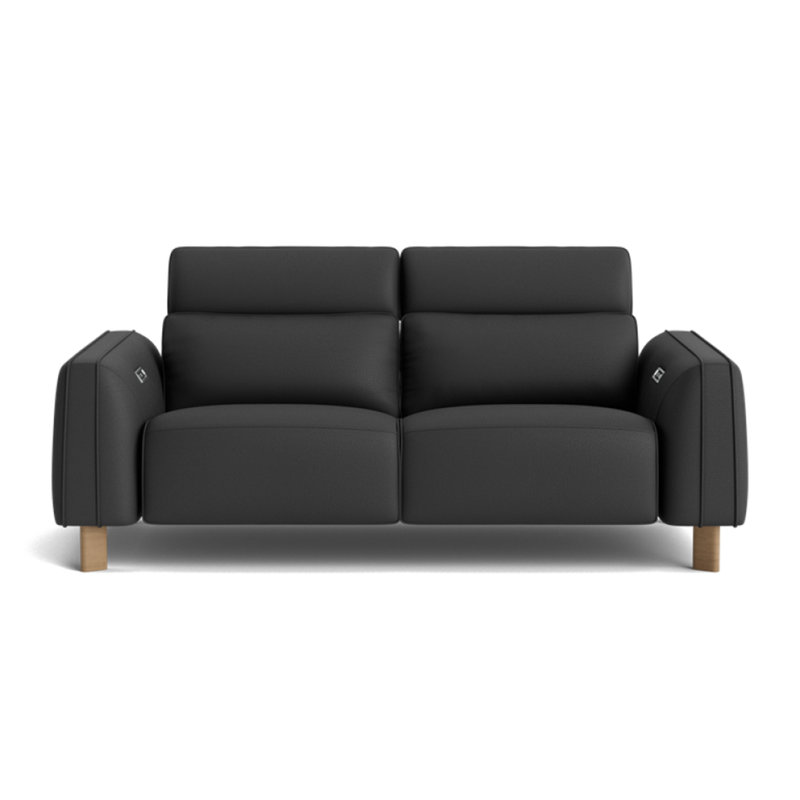 Canapé inclinable en cuir Lesley, Noir