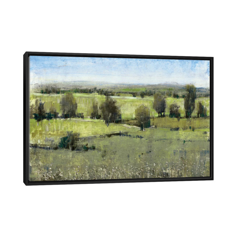 « matinée horizon i », impression sur toile, H 18 po x l 26 po x P 1,5 po, Toile avec cadre noir, Pas de tapis