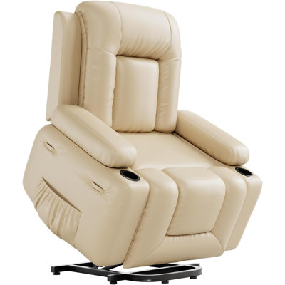 Fauteuil inclinable Power Lift avec chauffage et massage - Canapé simple en cuir PU pour le salon et le cinéma maison - Télécommande, confort moderne pour les personnes âgées