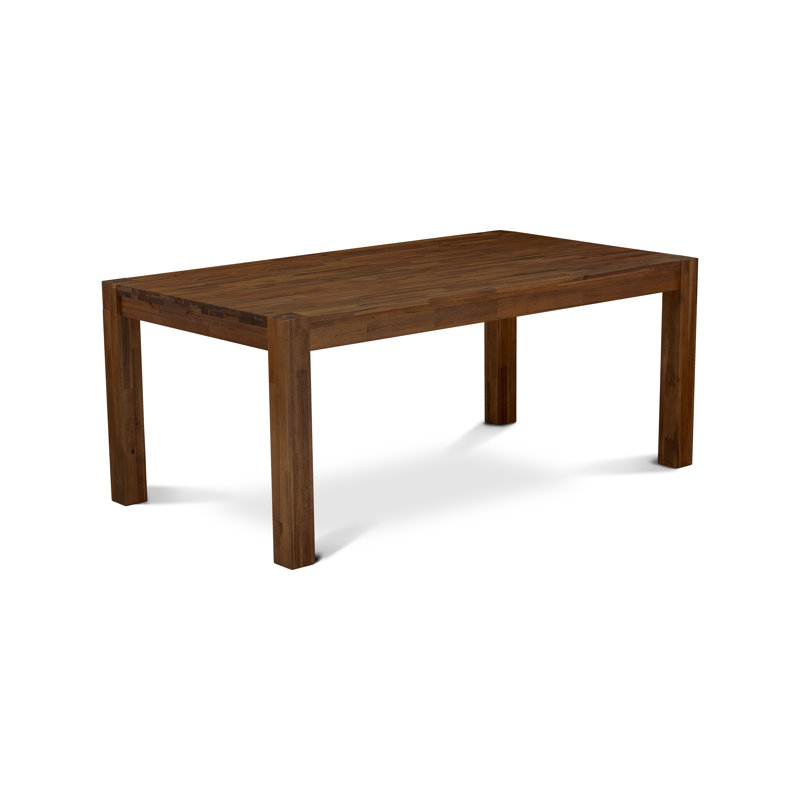 Table de salle à manger Lismore - Table rectangulaire en bois rustique, noyer antique, Noyer antique