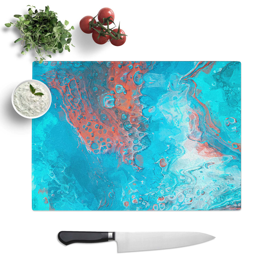 Glass Fire of Subtlety in Abstract Chopping Board
