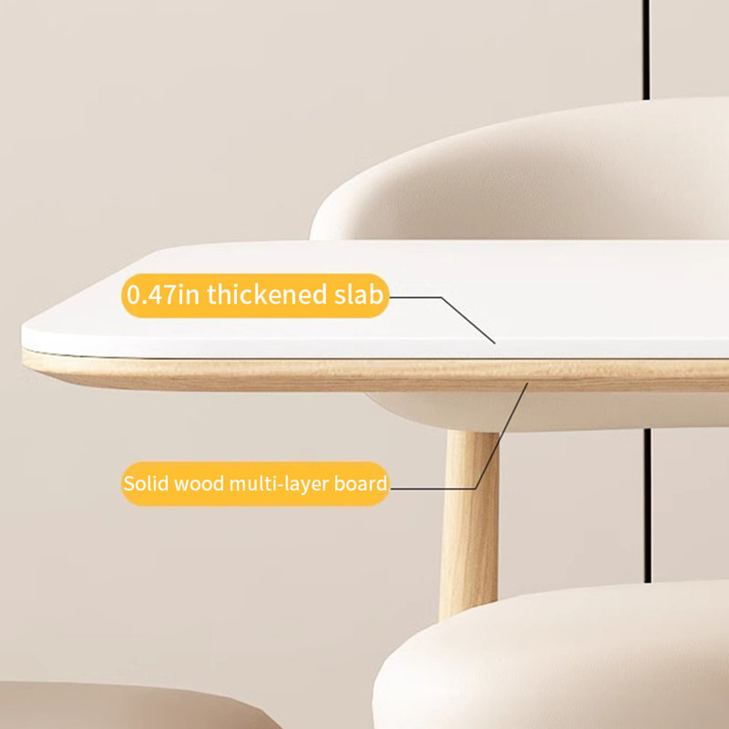 Kama Solid Wood Base Dining Table, 29.5"H x 70.8"L x 35.4"W