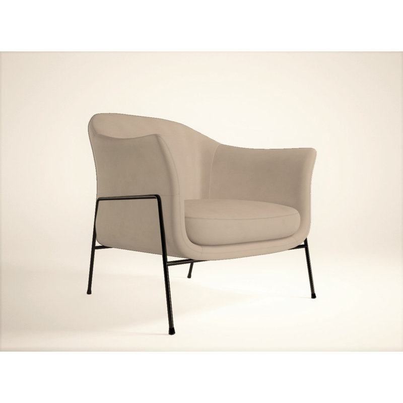 Melcher Upholstered Barrel Chair, Sand