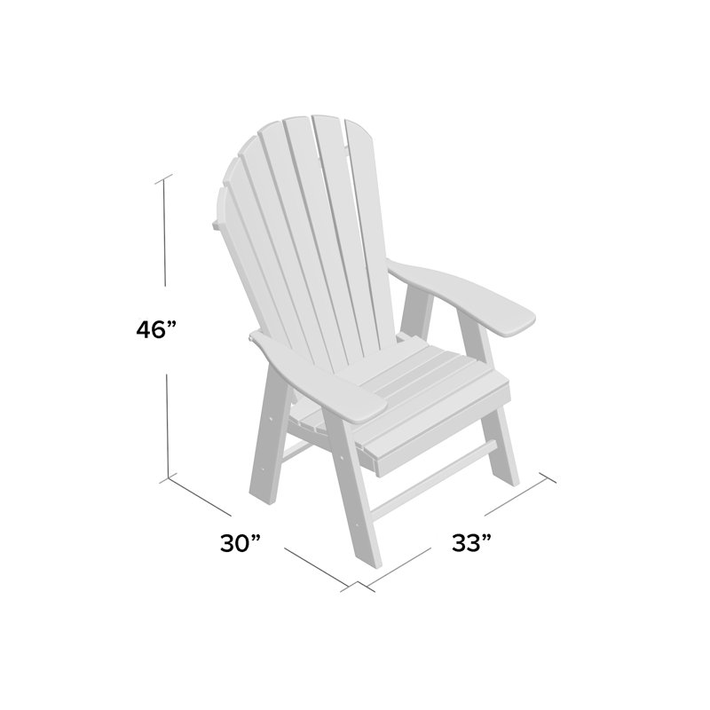 Chaise Adirondack verticale en plastique Stalham, Gris foncé