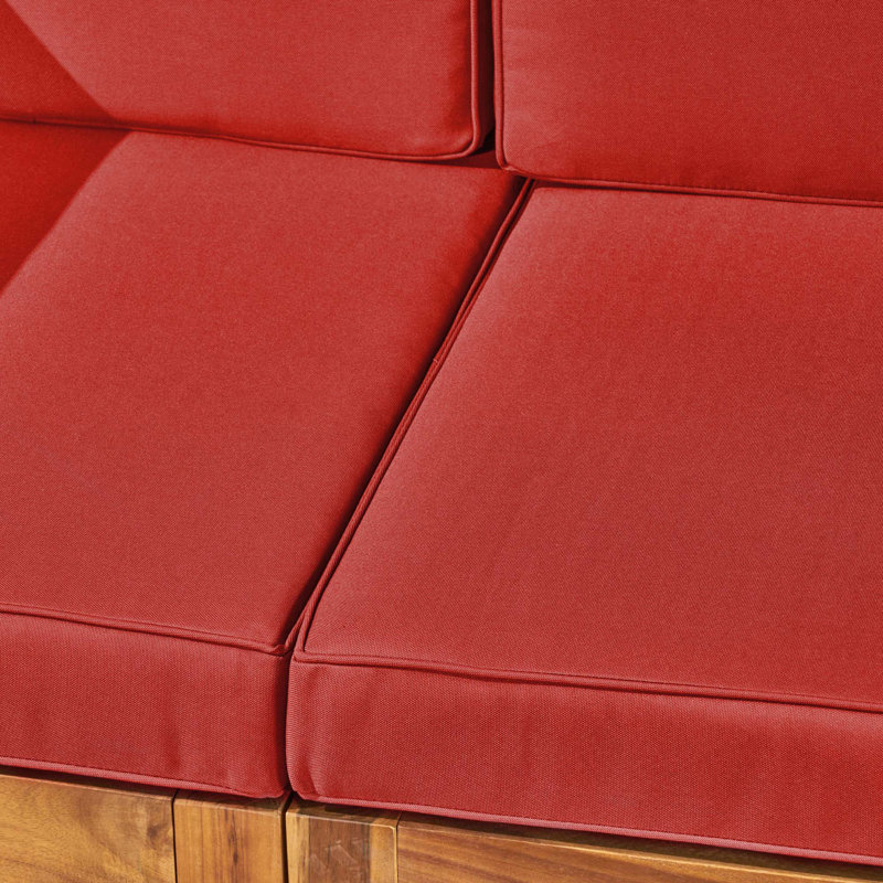3-Seat Outdoor Sofa, Natural, Red
