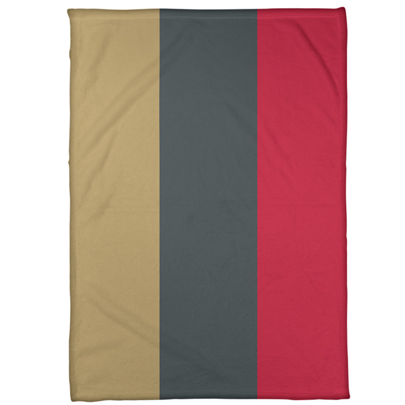 Jeté de hockey las vegas, 60 po x 80 po, Doré / gris acier / rouge, Touche de vison
