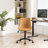 Armless Swivel Office Chair Faux Leather Upholstered Waterproof Desk Chair Ergonomic Adjustable Computer Chair-1106344811