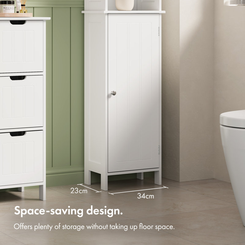 Canal Point Holbrook White Tall Bathroom Cabinet