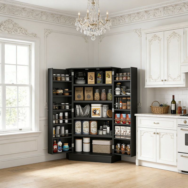Armoire de cuisine moderne, armoire de cuisine, Noir