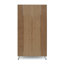 Armoire multi-fonctions en panneau de particules gris avec pieds en fer et bibliothèque, taille: P 12 po x l 40,6 po, pieds H 77 po