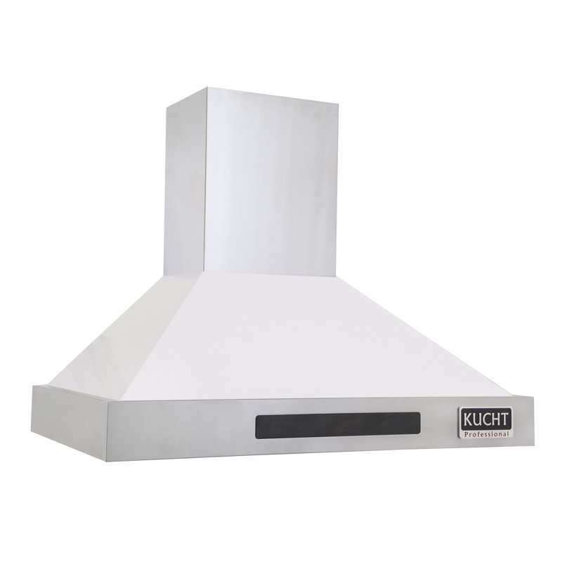 Kucht Stainless Steel Wall Range Hood, 28.75" H x 29.5" W x 22" D, White