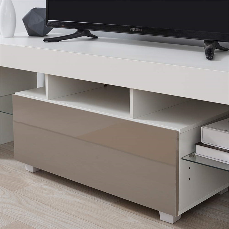 Annaley Unfinished TV Stand for TVs up to 58", White / Grey