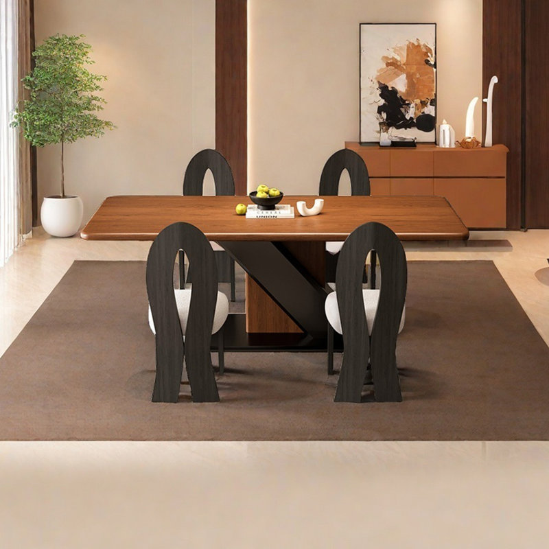 Medieval Style Solid Wood Dining Table, 29.52" H x 31.49" W x 70.86" D
