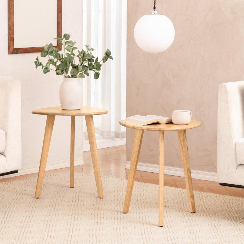 Tables de bout en bois massif Axel, Naturel, H 20 po x l 18 po x P 18 po