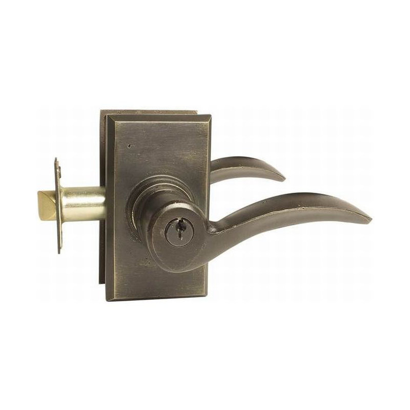 Levier de porte à clé avec rosette Durango, Droite, Bronze moyen