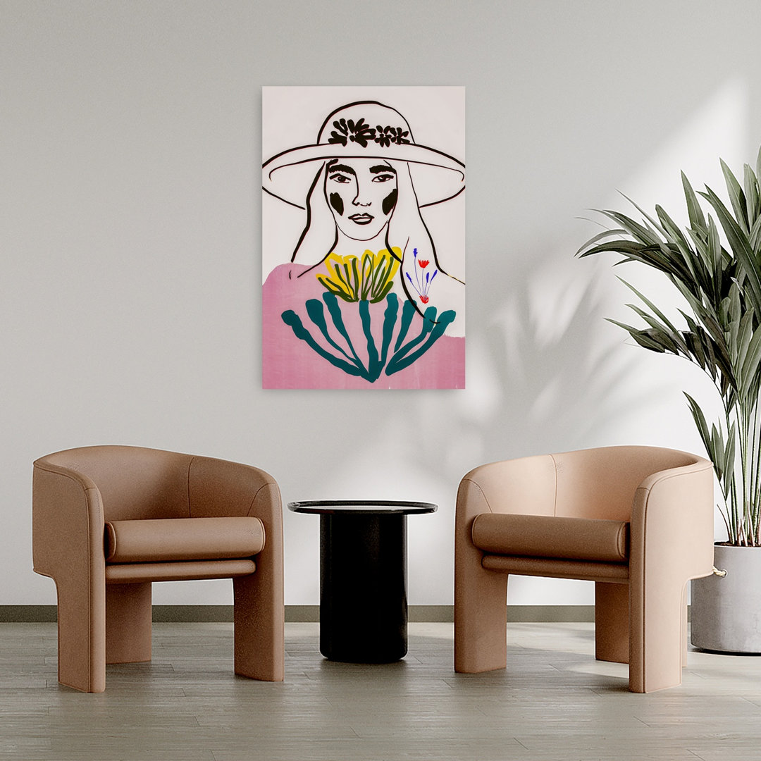 Colorful Floral Portrait Abstract Colorful Contemporary Flower Portrait Wall Art Print