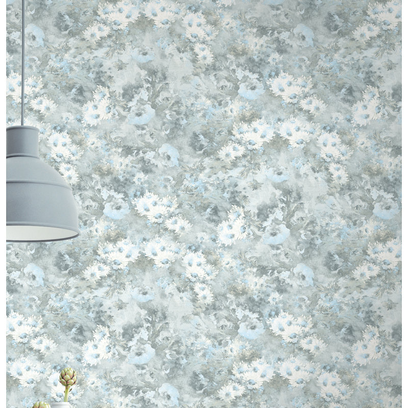 Rouleau de papier peint L 27 pi x l 27 po Southborough Daisy, Gris