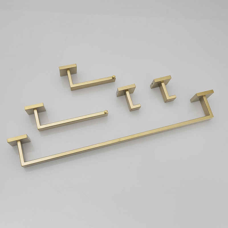 1 5 - Piece Bathroom Hardware Set, Brushed Gold