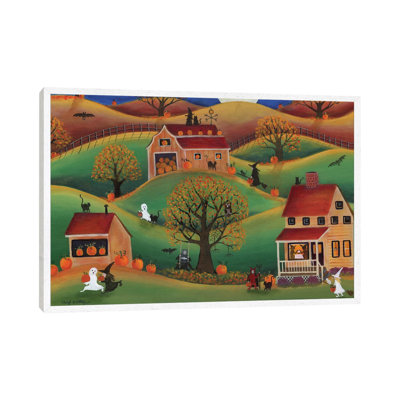 Halloween Autum Pumpkin Farm by Cheryl Bartley - Painting on Canvas