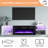 Bhhatu Floating Highgloss Entertainment Center with Electric Fireplace and 2 Bookcases-324347100-324347099