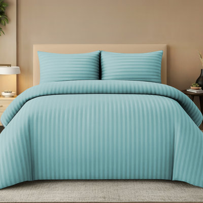 Microfiber Striped Duvet Cover Set