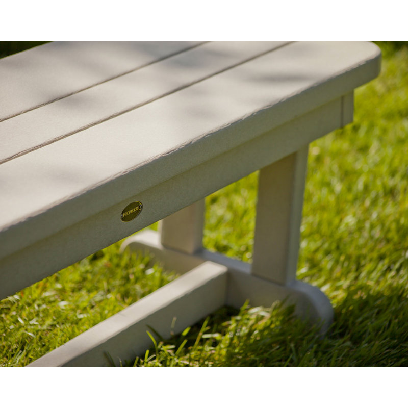 POLYWOOD Park Backless Bench, Sand, Without, 48"